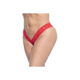 String brésilien rouge en dentelle grande taille 